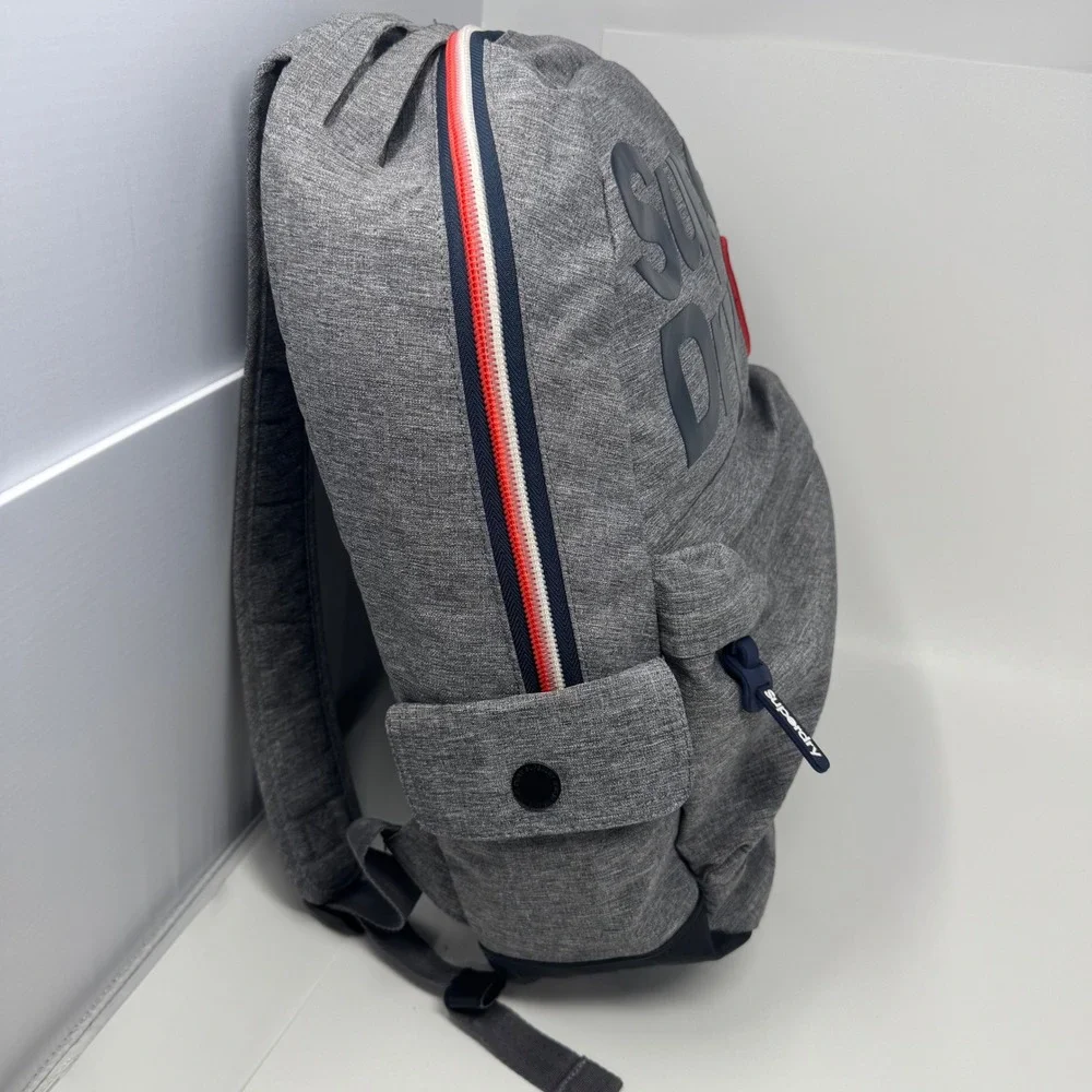 Superdry Japan Outdoor Originals Backpack Grey Blue Red Laptop Bag Commuter Pack